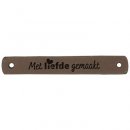 5x2stuks Leren label Met Liefde Gemaakt 7 x 1 cm. 	020.1179 kleur 003