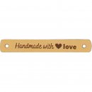 5x2stuks Leren Label Handmade with Love 020.1180 kleur 001
