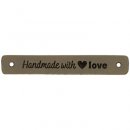 5x2stuks Leren Label Handmade with Love 020.1180 kleur 002