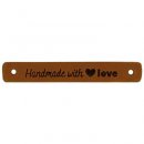 5x2stuks Leren Label Handmade with Love 020.1180 kleur 004