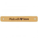 5x2stuks Leren Label Handmade with Love 020.1181 kleur 001