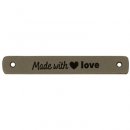 5x2stuks Leren Label Handmade with Love 020.1181 kleur 002
