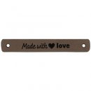 5x2stuks Leren Label Handmade with Love 020.1181 kleur 003