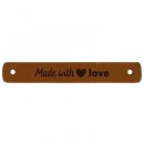 2 stuks Leren Label Handmade with Love 020.1181 kleur 004