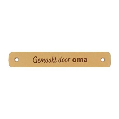 Leren Label Gemaakt door Oma 7 x 1 cm 020.1182 kleur 001