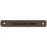 5x2stuks Leren Label Gemaakt door Oma 7 x 1 cm 020.1182 kleur 003