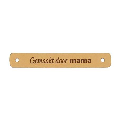 Leren Label Gemaakt door Mama 7 x 1 cm 020.1184 kleur 001