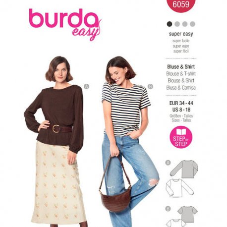 Burda 6059 Shirts van Jersey