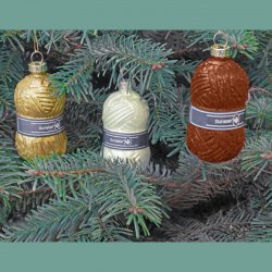 Set van 3 kerstbollen van glas in de kleuren kleuren Gold, Cayenne en Cream.