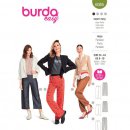 Burda 6085 Broeken van Gabardine, crepe, leer of katoen/denim