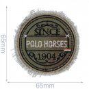 5x Applicatie Polo horses witte letters