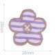 5x Applic. Bloem lila-wit gestreept