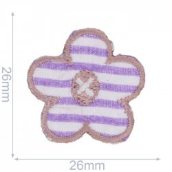 Applic. Bloem lila-wit gestreept