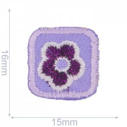 Applic. Bloem lila in klein vierkant