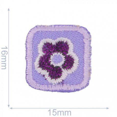 Applic. Bloem lila in klein vierkant