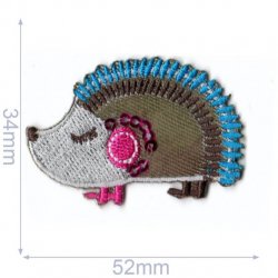 Applicatie Egel klein bruin-blauw