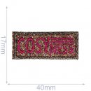 5x Applicatie COSYNESS glitter in roze