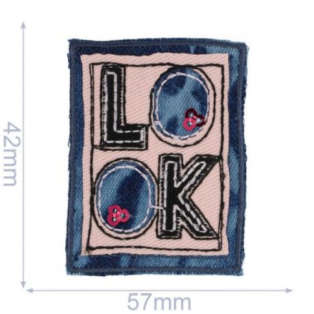 Applicatie Vierkant LOOK donker jeans