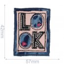 5x Applicatie Vierkant LOOK donker jeans