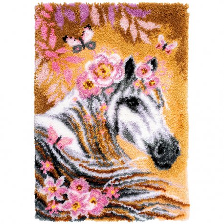 KNOOPTAPIJT KIT PAARD MET BLOEMEN PN-0194644