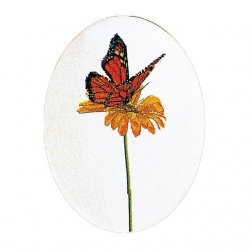 Thea G.Vlinder Orange op Aida of Linnen