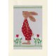 WENSKAART KIT PAASKONIJNEN IN TULPENTUIN SET VAN 3 art PN-0196171