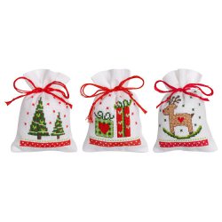 KRUIDENZAKJE KIT KERSTMOTIEFJES SET VAN 3 art  PN-0188100