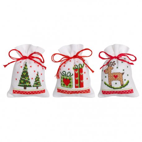 KRUIDENZAKJE KIT KERSTMOTIEFJES SET VAN 3 art  PN-0188100