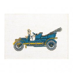 Thea G.Opel 1909 op aida of linnen