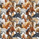 CANVAS DIGITAL Paarden HORSES - 09874 OFF WHITE 005
