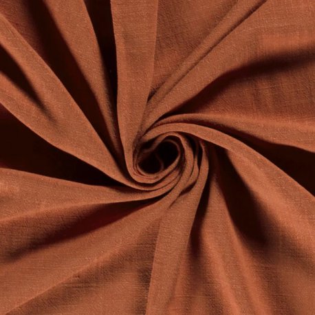 GEWEVEN VISCOSE LINNEN STOF SLUB EFFEN 13579 BRIQUE 056