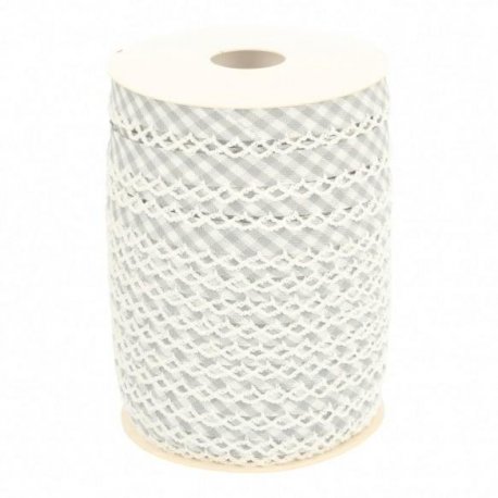 Biaisband met kant ruit 71446 008