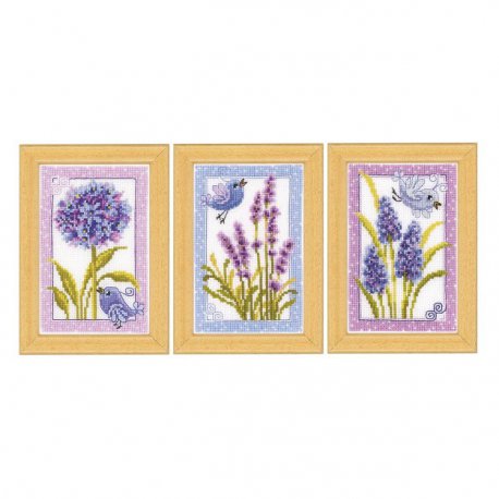 MINIATUUR KIT VOGEL MET BLOEMEN SET VAN 3 PN-0143718