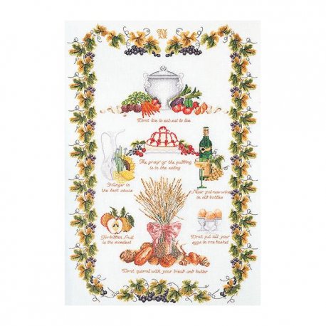 Thea G.Merklap Culinair  op Aida of Linnen