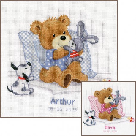 Aida TELPAKKET KIT BEERTJE, KONIJN EN HONDJE PN-0021666