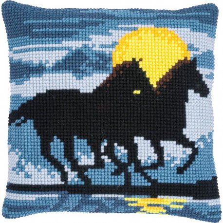 KRUISSTEEKKUSSEN KIT PAARDEN IN HET MAANLICHT PN-0171755