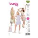 Burda 5889 Jurken van Viscose, Katoen, crepe of stofmenging
