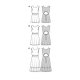 Burda 5889 Jurken van Viscose, Katoen, crepe of stofmenging