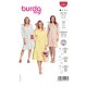 Burda 5907 Jurken van Viscose, Katoen, crepe of stofmenging