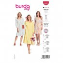 Burda 5907 Jurken van Viscose, Katoen, crepe of stofmenging