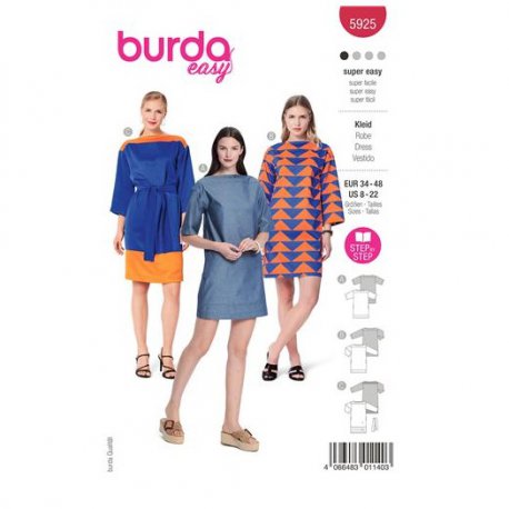 Burda 5925 Jurken van Viscose, Katoen of Linnen