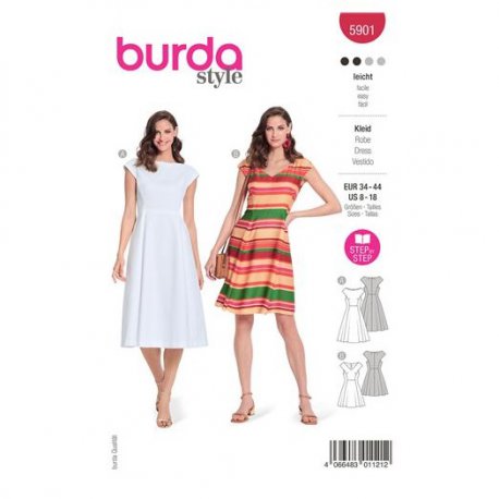 Burda 5901 Jurken van katoen, Viscose