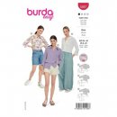 Burda 5887 Blouses van Katoen, Viscose, Crepe of Linnen
