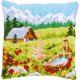 KRUISSTEEKKUSSEN KIT BERGWEIDE MET BLOEMEN&HUISJE PN-0147535
