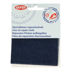Opry Reparatiedoek jeans opstrijkbaar 10x40cm donkerblauw