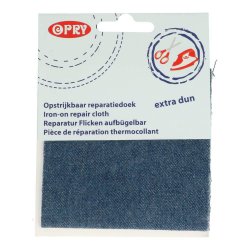 Opry Reparatiedoek jeans opstrijkbaar 10x40cm dun middenblauw