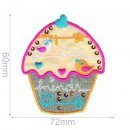 5x HKM Applicatie muffin vogel en pailletten 72x60mm 10232321