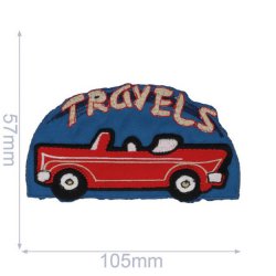 HKM Applicatie auto travels 105x57mm rood-blauw 10227306