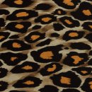 POLY VISCOSE JERSEY STOF DISCHARGE BEDRUKT PANTER 20103 Oranje 036