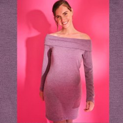 Stof voor jurk model 11A uit Knipmode oktober 2023 Tricot gemeleerd 205207 paars 5024